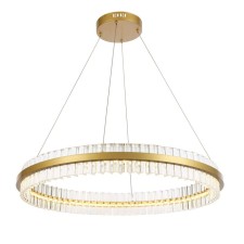 Suspension lamp ST LUCE. SL383.223.01. Cherio. 1x60 watts, LED, 3000K, 4680 LM, 80x80 cm, matte gold color