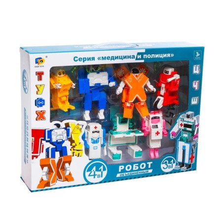 Set of robots "alphabet", transformed, 7 pieces, gather in 1 robot-13