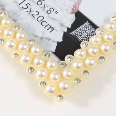 Photo frame 1183 15x20 cm "Pearls" plastic, col. white-2