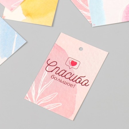 Cardboard "Thank you very" set 10 pcs (5 types) 4x6 cm-2