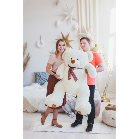 Soft toy "Bear Amur", 120 cm, milk color-4