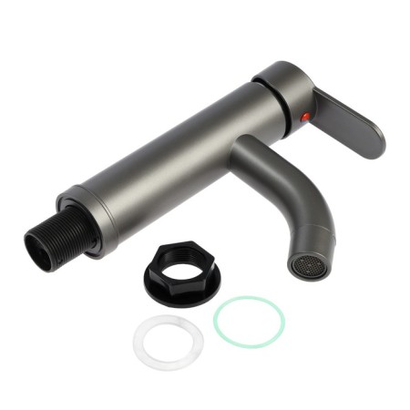 Zein Z3652 shell mixer, single-leaf, excess height 8 cm, ABS plastic, graphite-10