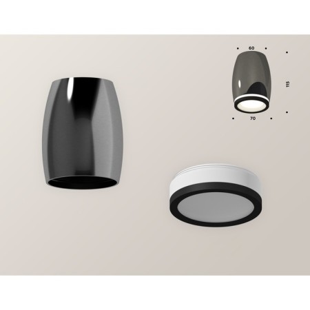 Ambrella Light Acrylic lamp, XS1123020, MR16 GU5.3 LED 10 watts, black chrome, black sand, white matte-1