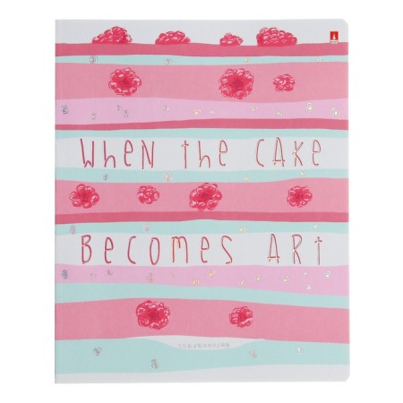 Notebook of 48 sheets in the cage "Berry Torte", covered cardboard, matte lamination Soft Touch, foil, mix-5