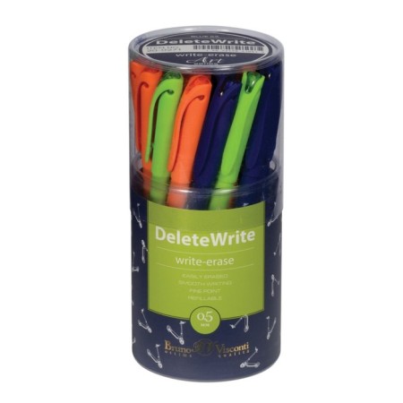 Gel handle with erased ink BrunovisConti Deletewrite "Self -chats", node 0.5 mm, blue ink, matte case Soft Touch, mix-2
