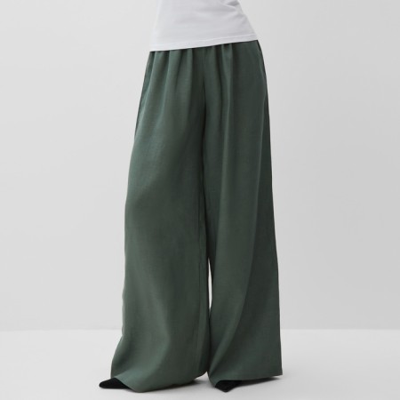 Women's pants minku: minku: safari color green, size 44