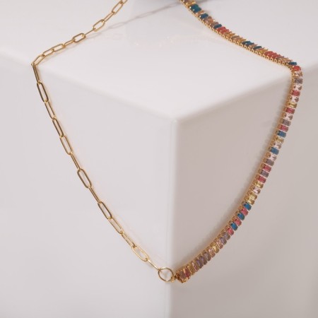 The necklace "Jewel" rectangles with a chain, color in gold, 30 cm-1