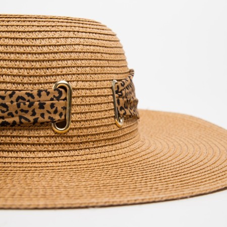 Women's hat minku "leopard" Beige color, rr 56-58-4