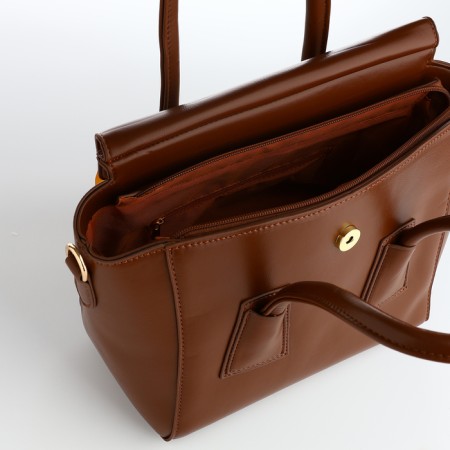 Women's bag with lightning, brown color-8