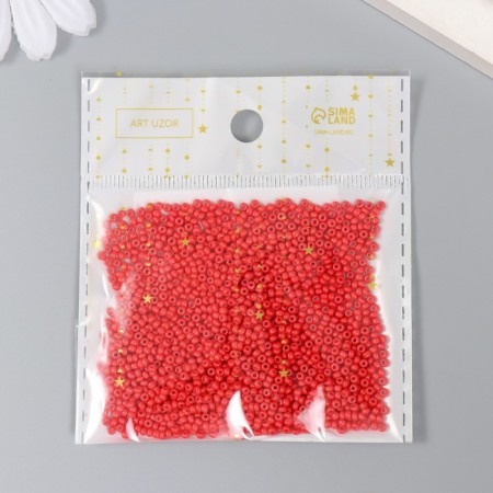 Glass beads 12/0 "coral-red" 15 g-2