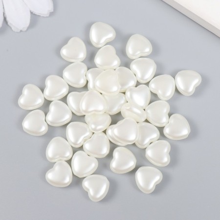 A set of beads for creativity Plastic "Pearl Heart" set 35 pcs 1x1 cm-1