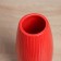 VAZA Ceramics Table "Thiago" strips of barrel, D-5cm, 17x7 cm, red