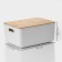 Storage container with lid and handles LadoM "Natural", 36 × 25 × 16.5 cm, white color