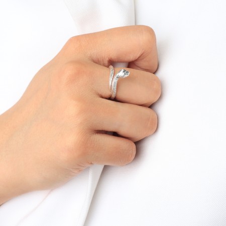 New Year! Symbol of the year 2025! Ring "Snake" miniature, color silver, dimensionless-6