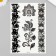 Tattoo on the body black "Flower ornaments" 21x14.8 cm