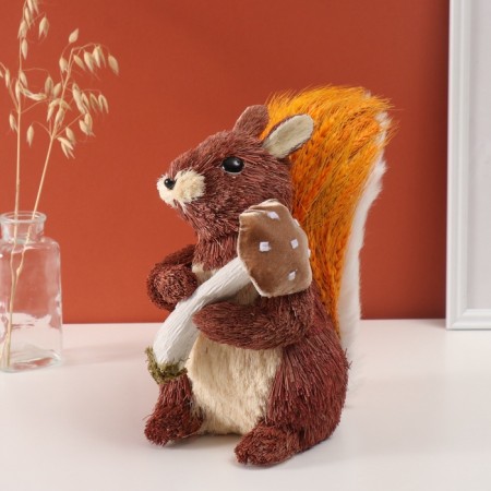 Decor "Squirrel with a mushroom, in the tail rye" 28x17x29.5 cm-3