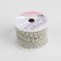 Chain with rhinestones and pearls, metal, plastic, glass, 2.5 mm, 9 ± 1 m, silver color