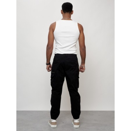Cargo jeans male, size 48, black color-7