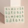 Slider - nail design "Leaflets", packing 6 pcs, green color