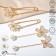 Set of pins (4 pcs.) "Flowers", 8 cm, white color in gold