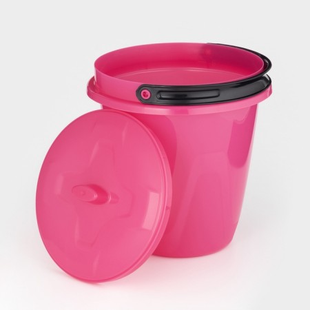 A bucket with a Light lid, 5 l, pink color-2