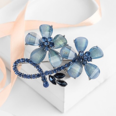Blash "Flowers" buttercups, blue color in silver