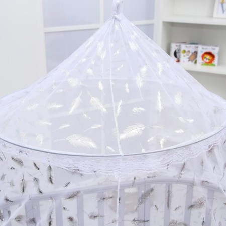 Badakhin for the crib "feathers", without base, rr 165x500 cm, white color-1