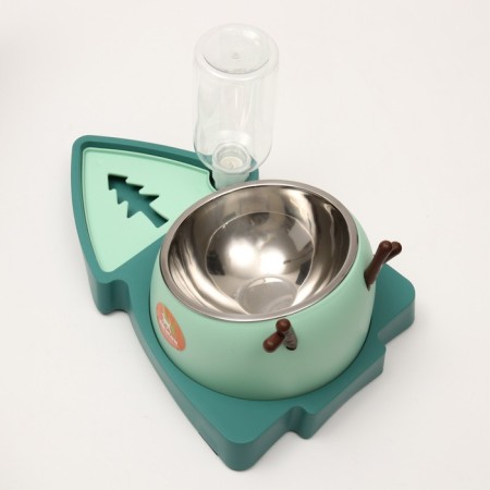 Metal bowl on a plastic base, 31.8 x 20 x 14 cm, green-1