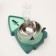 Metal bowl on a plastic base, 31.8 x 20 x 14 cm, green