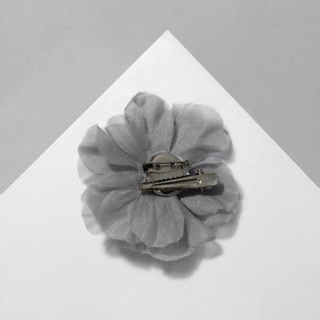 Brooch-stroke textile "flower" cloves, color gray color-2