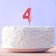 Candle for the cake, number "4", pink.