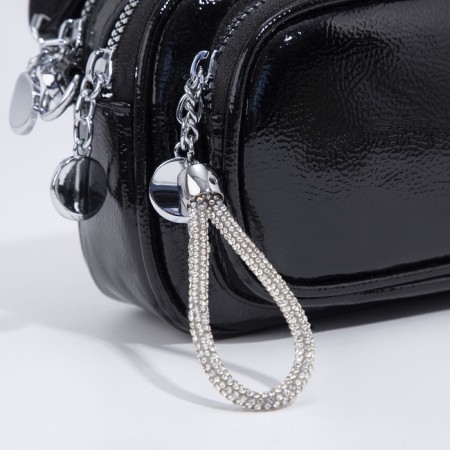 Bag Cross-Bodi with a zipper, black color-3