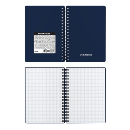 Notebook A6 (120 x 146 mm), 60 sheets in the cage on the crest Erichkrause "Classic", plastic cover, offset unit, white 100%, mix-5