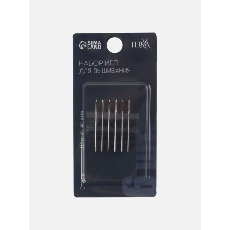 Embroidery needles, set 6 pcs., D = 0.95-3