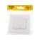 Tot Matte Glass switch, 10 a, 1 cl., With backlight, hidden, glass, white