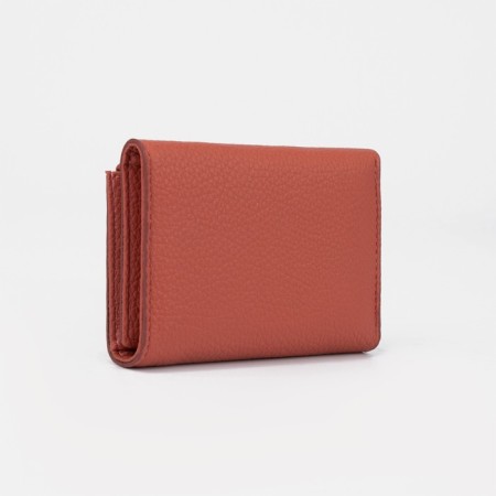 Women's wallet on a magnet, coral color-1