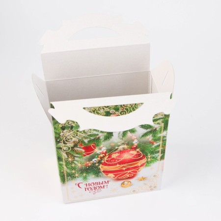 Box Gift New Year's casket "Christmas tree toys" 18.2 x 11.5 x 26 cm-3