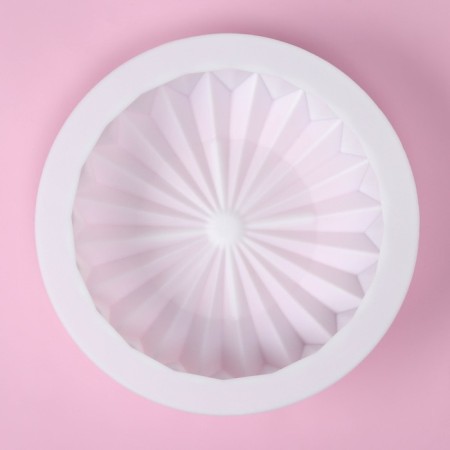 Form for mousse desserts and baking of the “origami”, silicone, 18.5 × 18.5 cm, white color-3