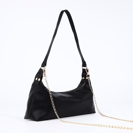 Bag-baget with a zipper, black color-2