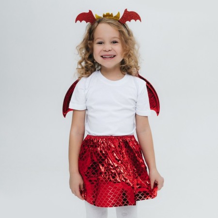 Carnival set "Winter Dragon", red color: wings, skirt and rim-5