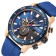 Men's watch, D-4.6 cm, with chronograph, 3 atm, luminous, blue