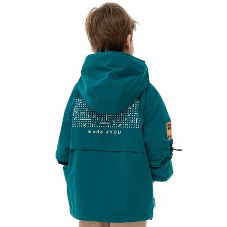 Windbreaker for boys, height 98 cm, emerald color-6
