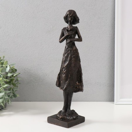 Polystone souvenir "Girl with a child" Black 34x9.5x9 cm-3