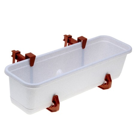 Fasten for balcony boxes is universal, 2 pcs, Terracotta color-4