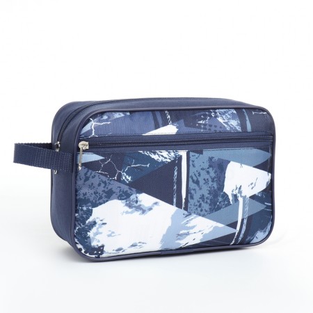 Lightning cosmetic bag, external pocket, blue color