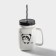 Ceramic mug with a metal lid and panda tube, 420 ml, MIX drawing
