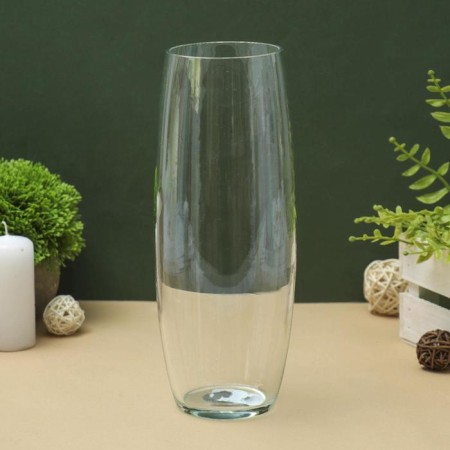 Vase "Barrel" H 260 mm. From transparent glass (without decor)