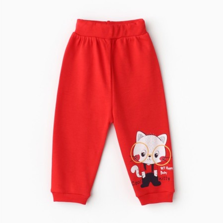 Pants children, red color, height 80 cm