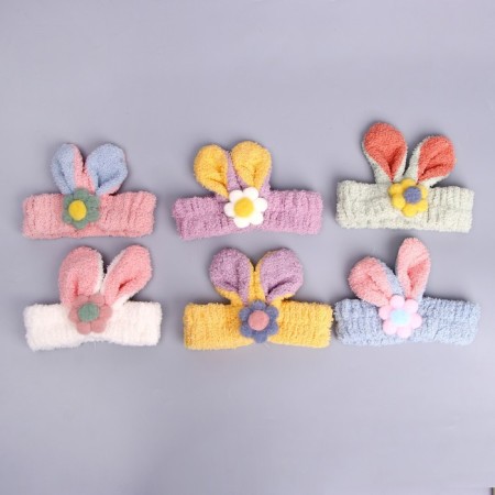 Carnival bandage "Bunny" with a flower, color mix-1