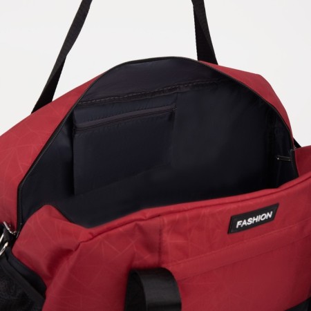 Sports bag with lightning, shoes, external pocket, black/red color-2